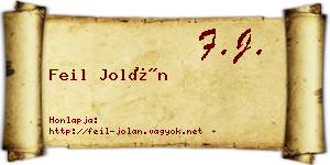 Feil Jolán névjegykártya