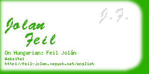 jolan feil business card